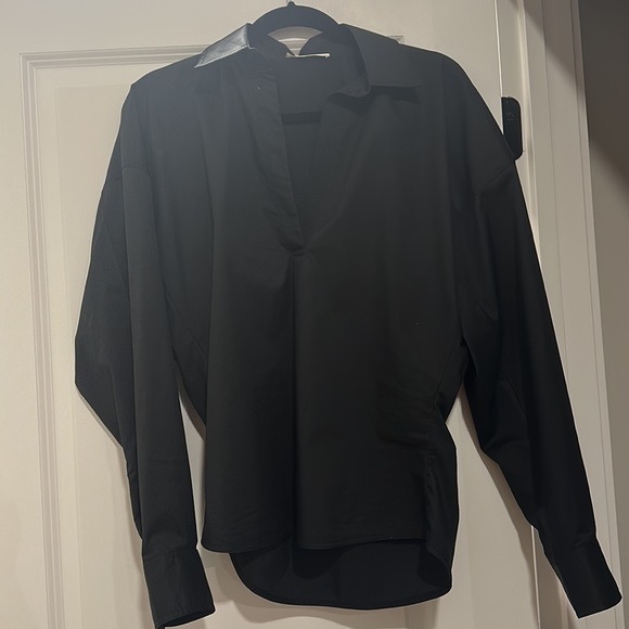 Celine black blouse vneck three quarter sleeve size 36 - Picture 7 of 17